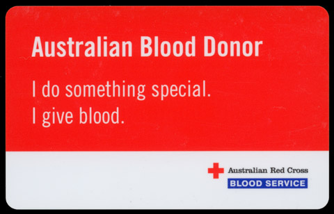 I give blood.